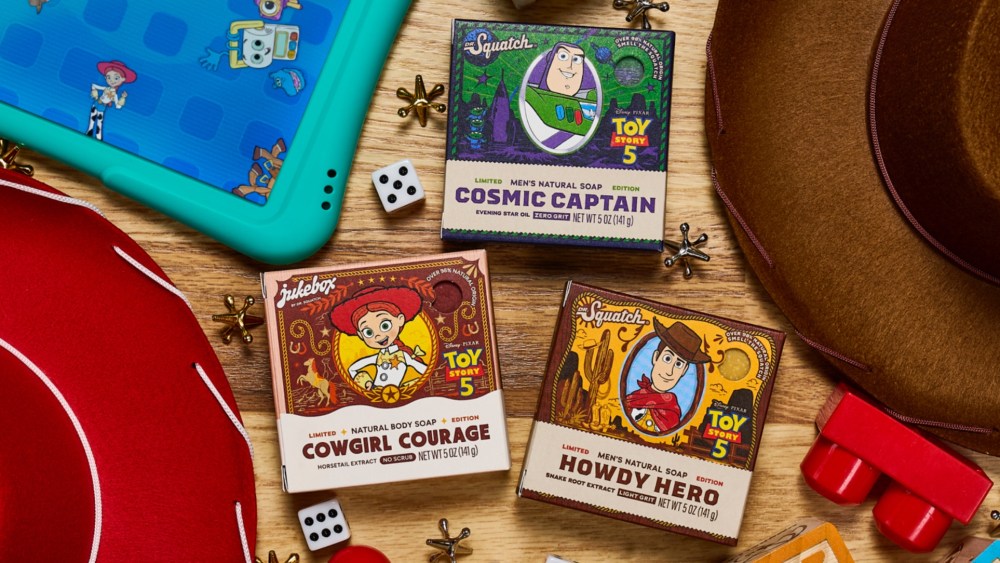Juxebox x Dr. Squatch "Toy Story 5" collaboration.