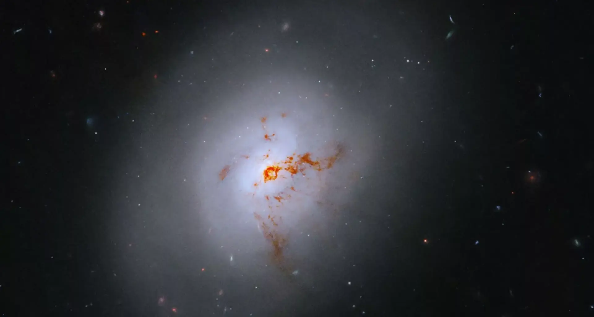 Hubble reveals rare galaxy transformed by black hole activity
