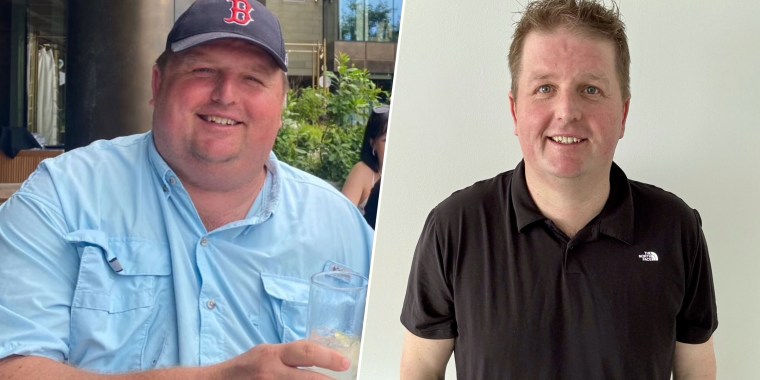 Nathan Coleman before and after his weight loss.