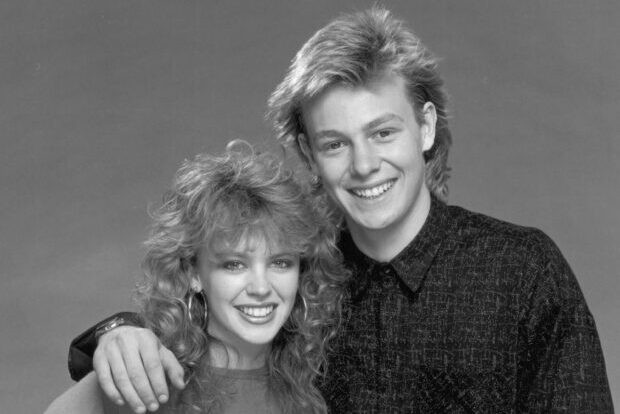 Kylie And Jason Kylie Mingoue and Jason Donovan in a shot from Neighbours