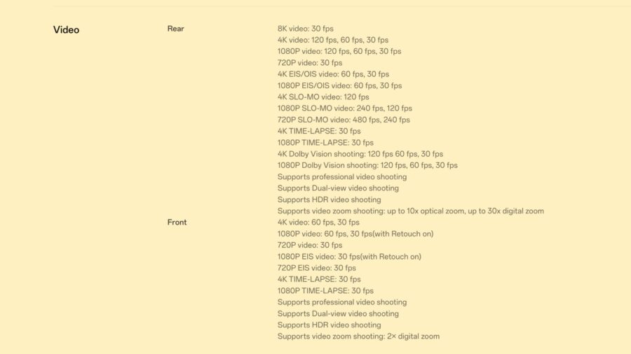 OPPO Find X9 Ultra 9 resolutions and frame rates