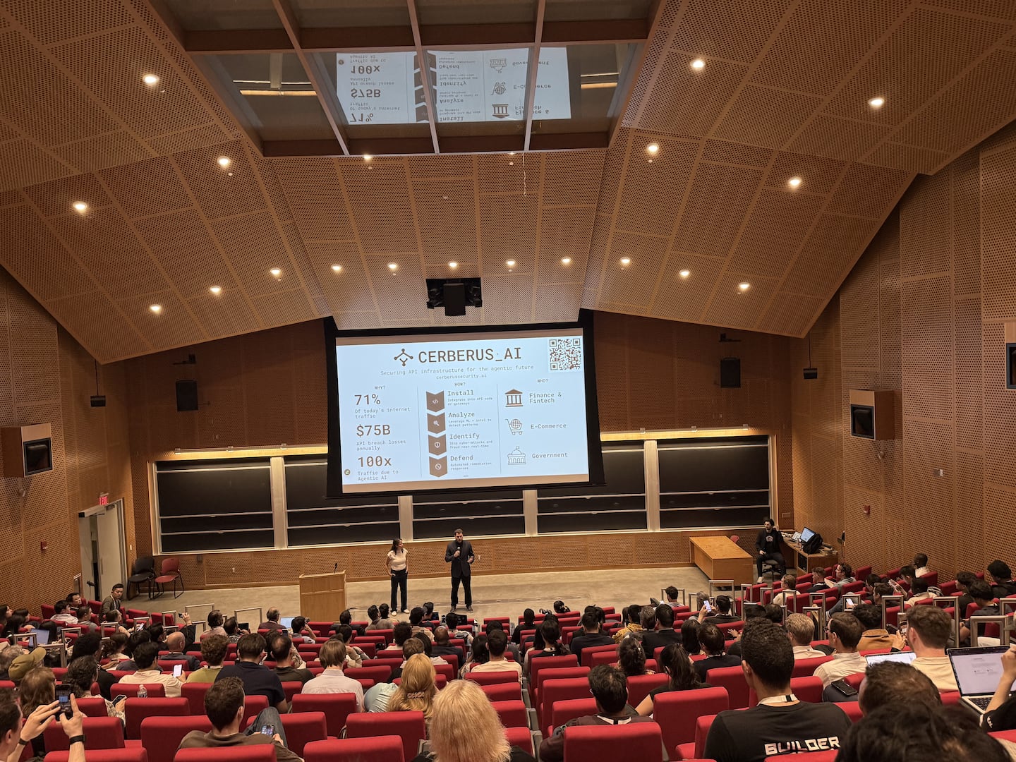 Startups offered two-minute pitches at MIT’s Stata Center during the first Boston Tech Week, sponsored by venture capital firm Andreessen Horowitz.