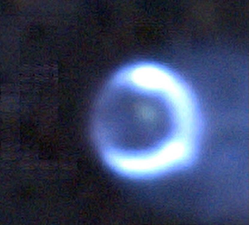 High speed photograph showing detonation waves during Astrobotic‘s Chakram hot fire test. Photo via Astrobotic.