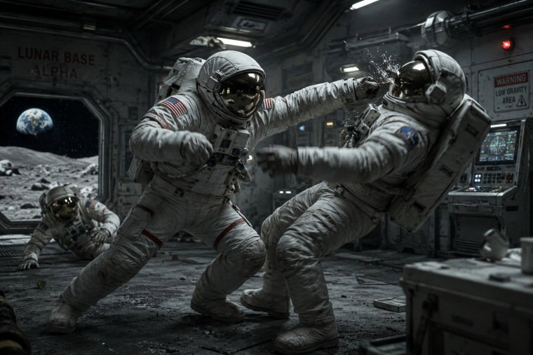 Virtual astronauts in a Moon base Lunar base