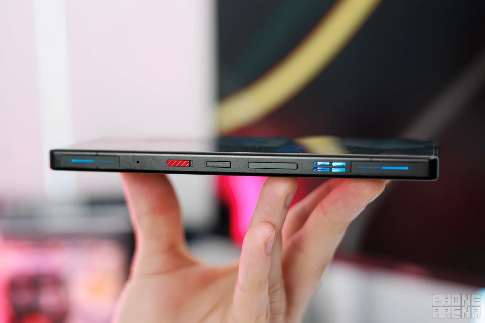 The large trigger keys also light up for a proper, gaming mood. | Image by PhoneArena - RedMagic 11S Pro Review: Extreme performance, 7500 mAh battery!