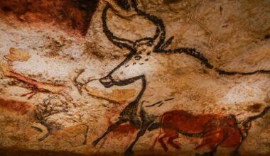 Lascaux Cave is a Palaeolithic cave situated in southwestern France, near the village of Montignac in the Dordogne region, which houses some of the most famous examples of prehistoric cave paintings. Close to 600 paintings ??? mostly of animals - dot the interior walls of the cave in impressive compositions. Horses are the most numerous, but deer, aurochs, ibex, bison, and even some felines can also be found. Besides these paintings, which represent most of the major images, there are also around 1400 engravings of a similar order. The art, dated to c. 17,000 ??? c. 15,000 BCE, falls within the Upper Palaeolithic period and was created by the clearly skilled hands of humans living in the area at that time. The region seems to be a hotspot; many beautifully decorated caves have been discovered there. The exact meaning of the paintings at Lascaux or any of the other sites is still subject to discussion, but the prevailing view attaches a ritualistic or even spiritual component to them, hinting at the sophistication of their creators. Lascaux was added to the UNESCO World Heritage Sites list in 1979, along with other prehistoric sites in its proximity. Valley, France.