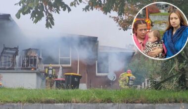 Tokoroa house fire: Young family and baby escape burning home