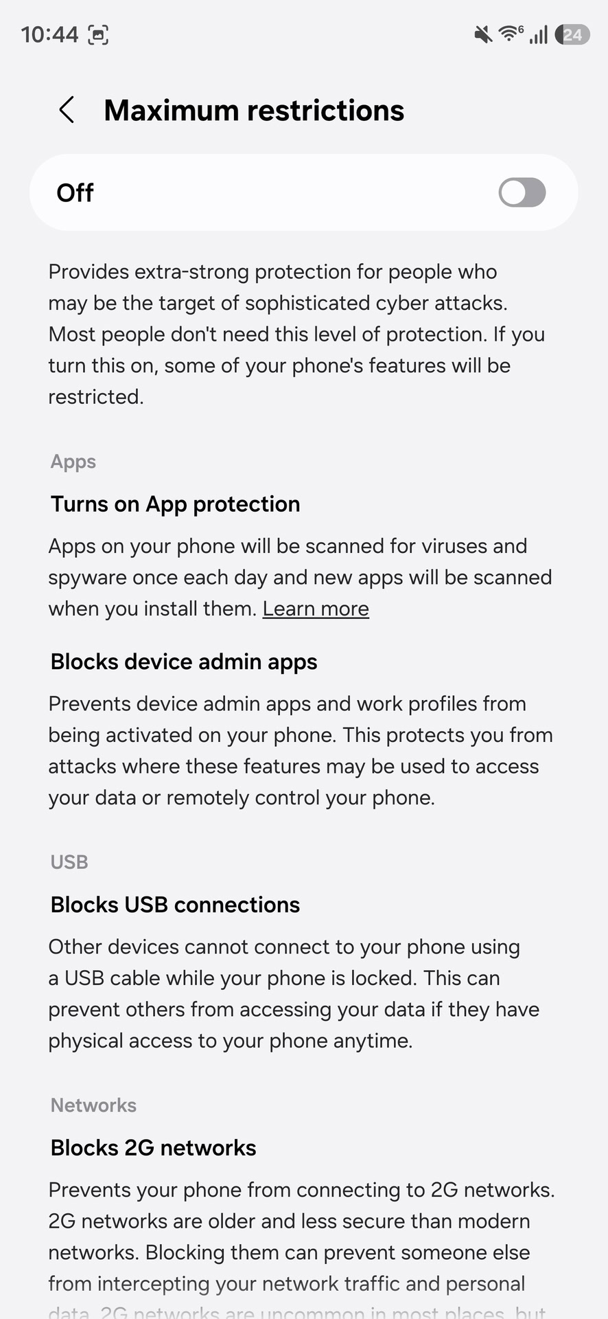 Samsung One UI 9 Auto Blocker Maximum Restrictions