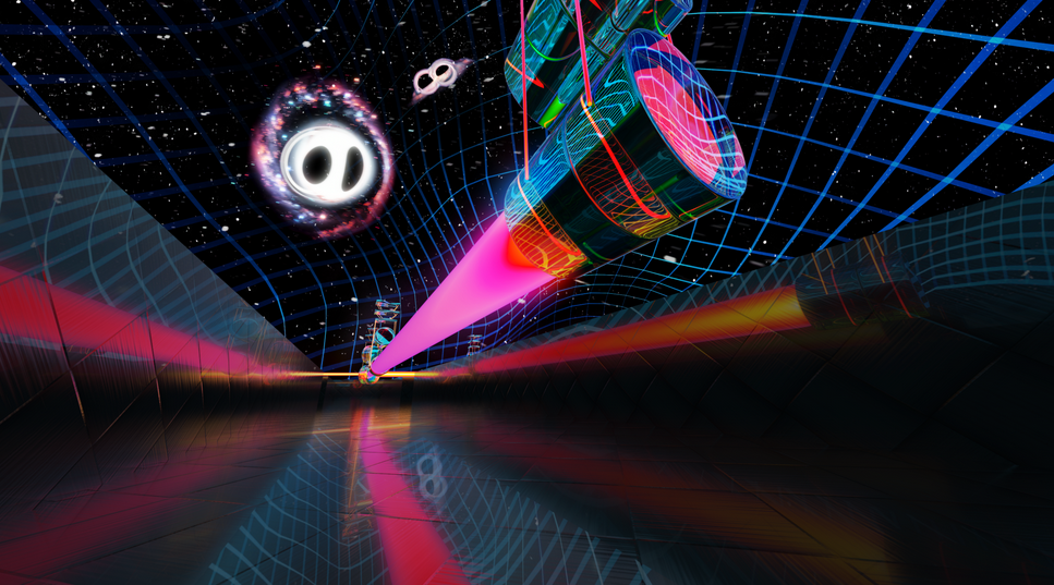 Artist's impression of astrophysical calibration. Credit: Carl Knox/OzGrav/Swinburne