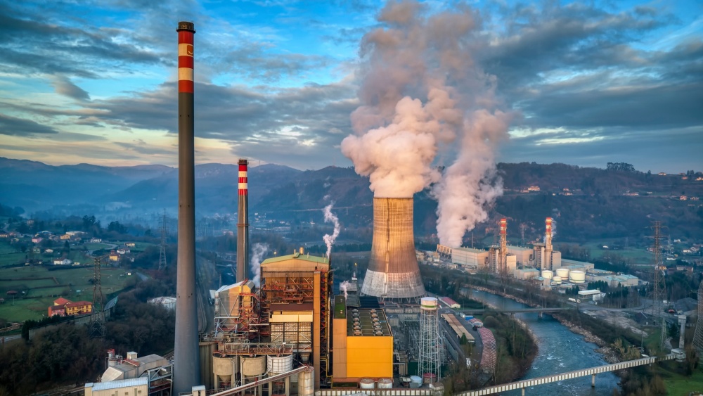 Industry sector next to a river.