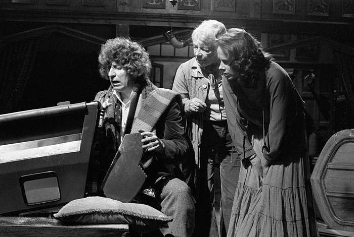 Tom Baker, Beatrix Lehmann and Mary Tamm photographed by Don Smith at BBC TV Centre in July 1978 for Stones of Blood Tom Baker, Beatrix Lehmann and Mary Tamm photographed by Don Smith at BBC TV Centre in July 1978 for Stones of Blood