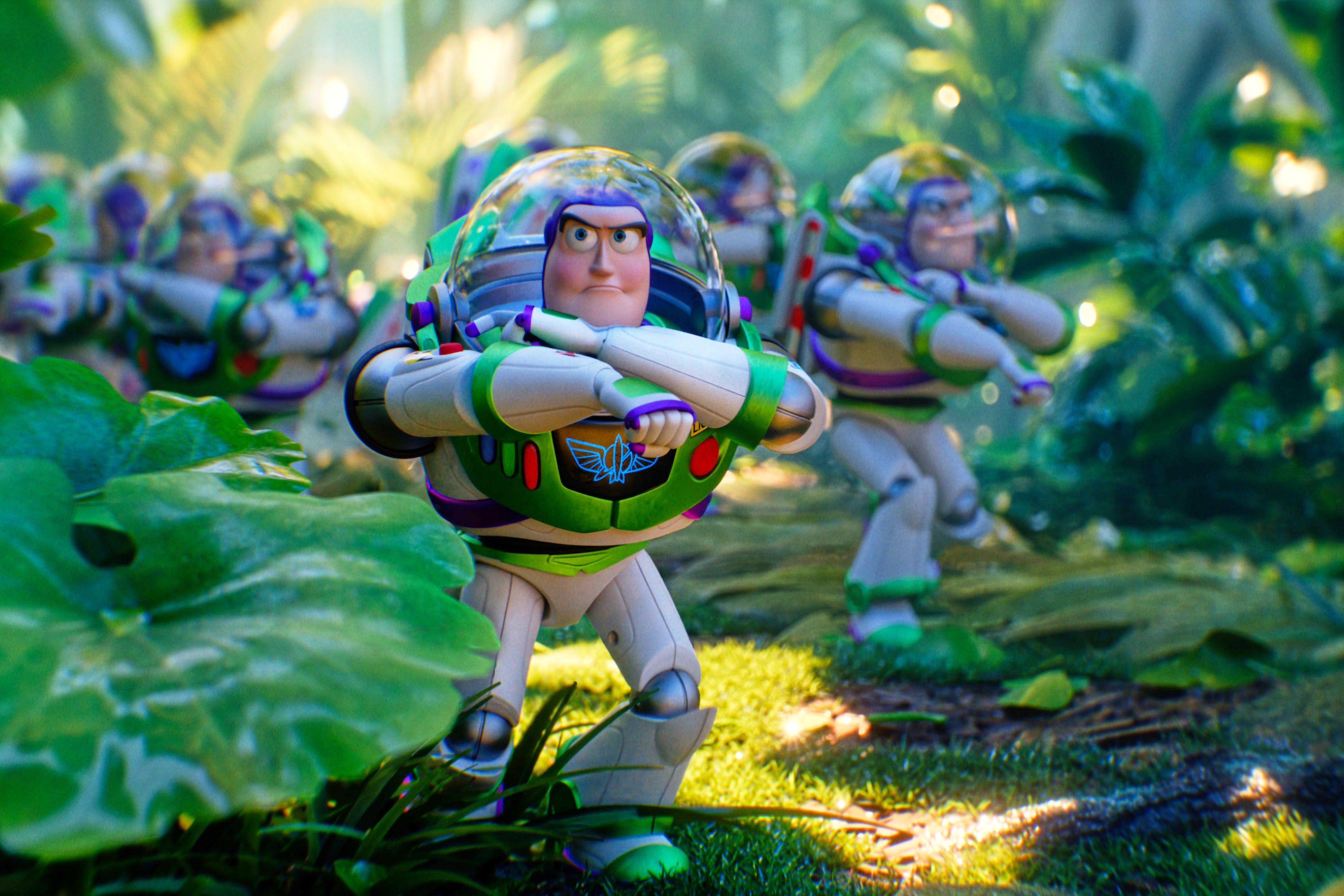 An army of Buzz Lightyears feature in Toy Story 5 (© 2026 Disney/Pixar. All Rights Reserved.)