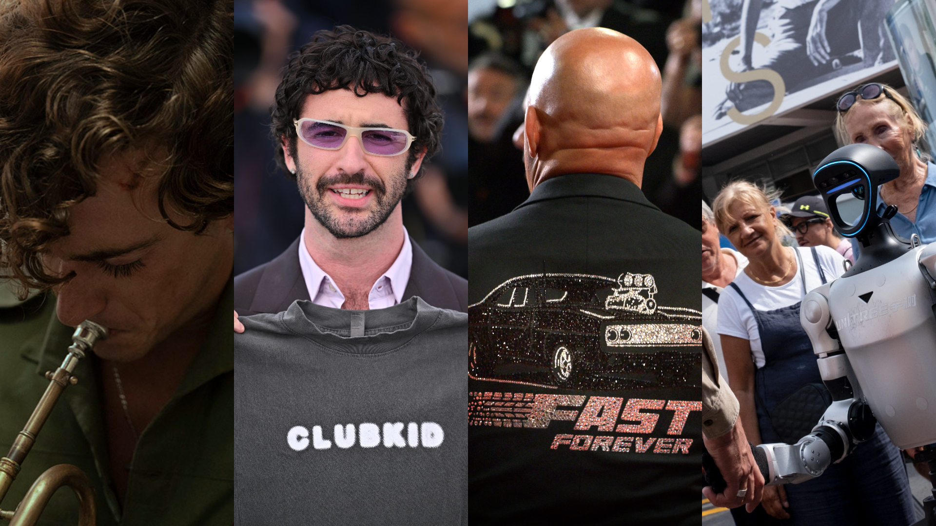 (L to R): Competition favorite 'The Black Ball,' 'Club Kid' director Jordan Firstsman, Vin Diesel at 'The Fast and The Furious' screening, humanoid robot at Cannes