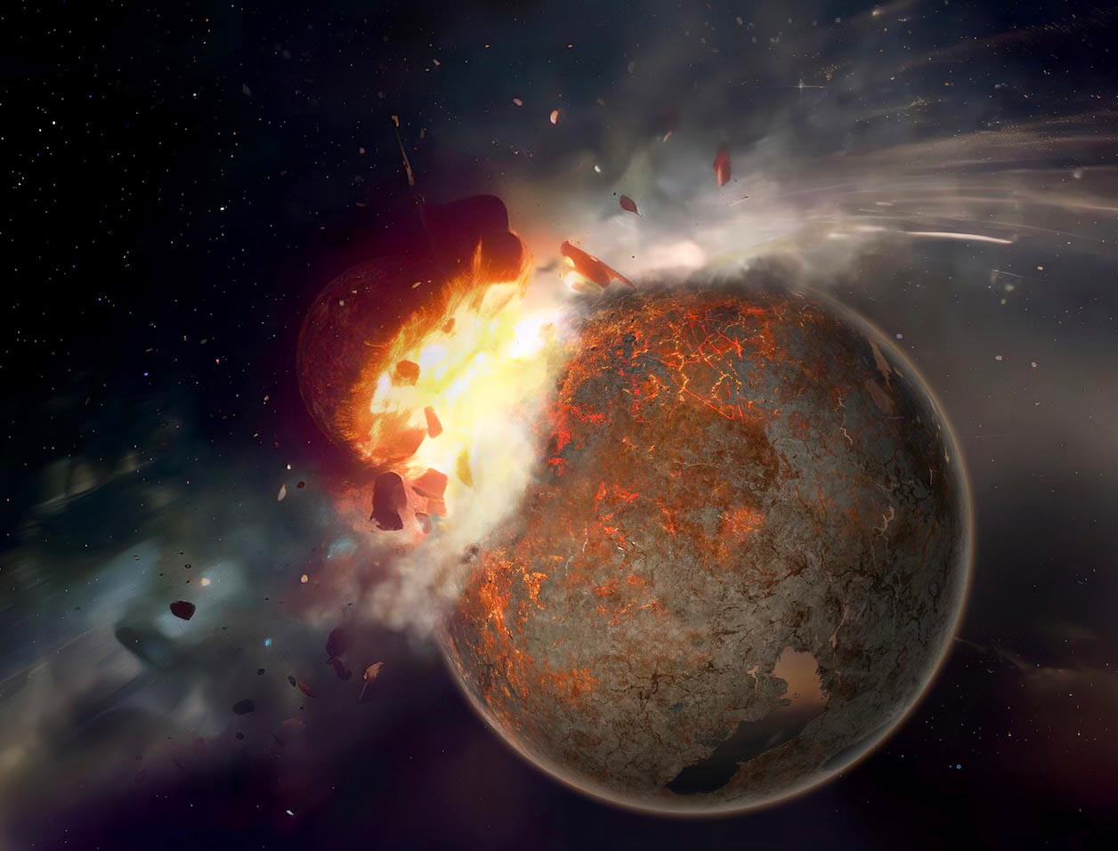 Theia Impacting Proto-Earth