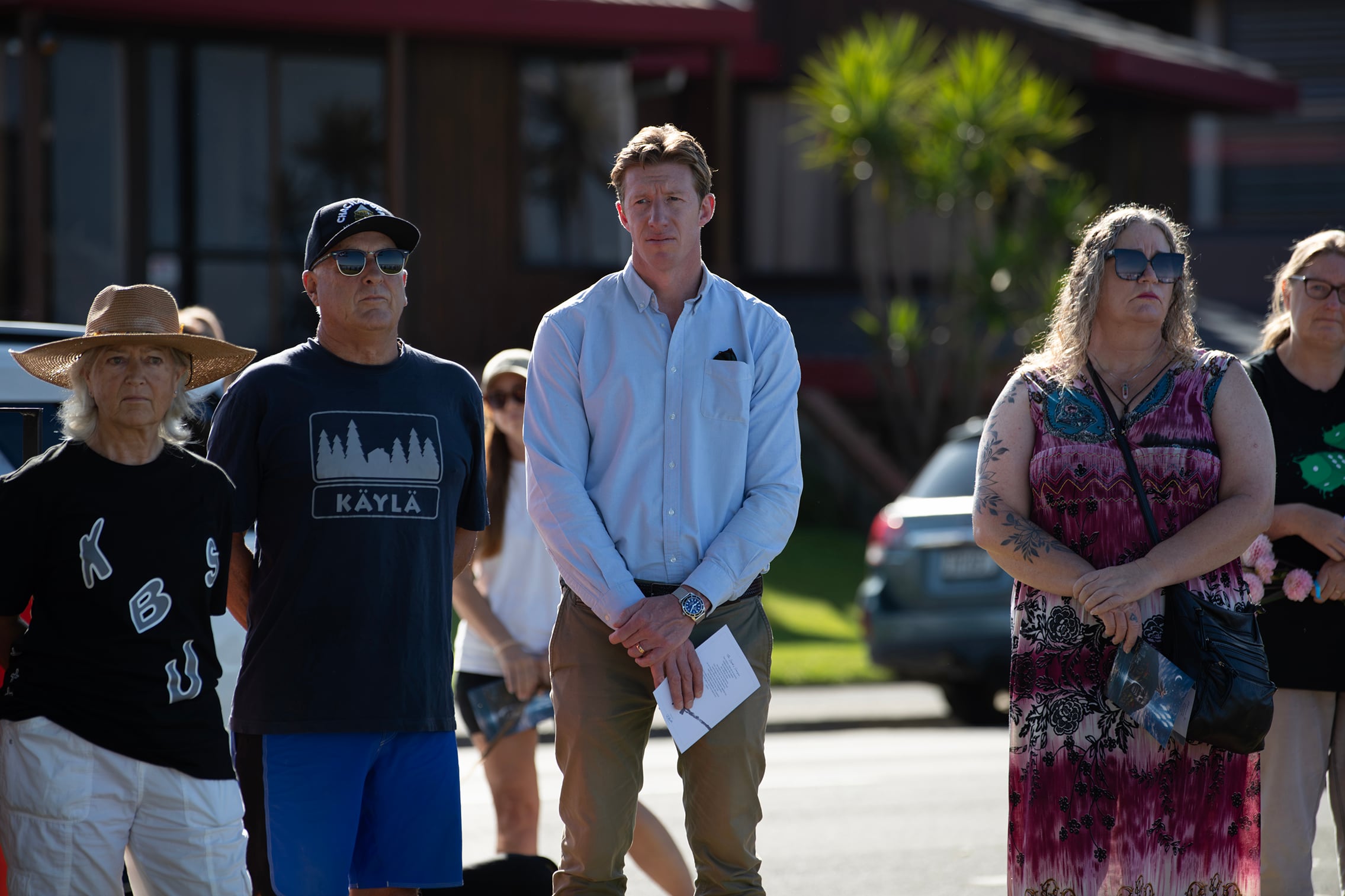 Tauranga MP Sam Uffindell at a vigil for the lives lost in the January 22 landslides. Photo / Hayden Woodward