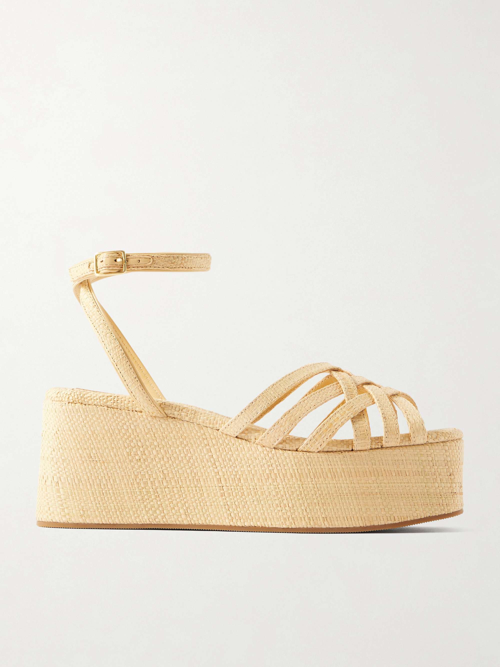 Channing Raffia Platform Wedge Sandals