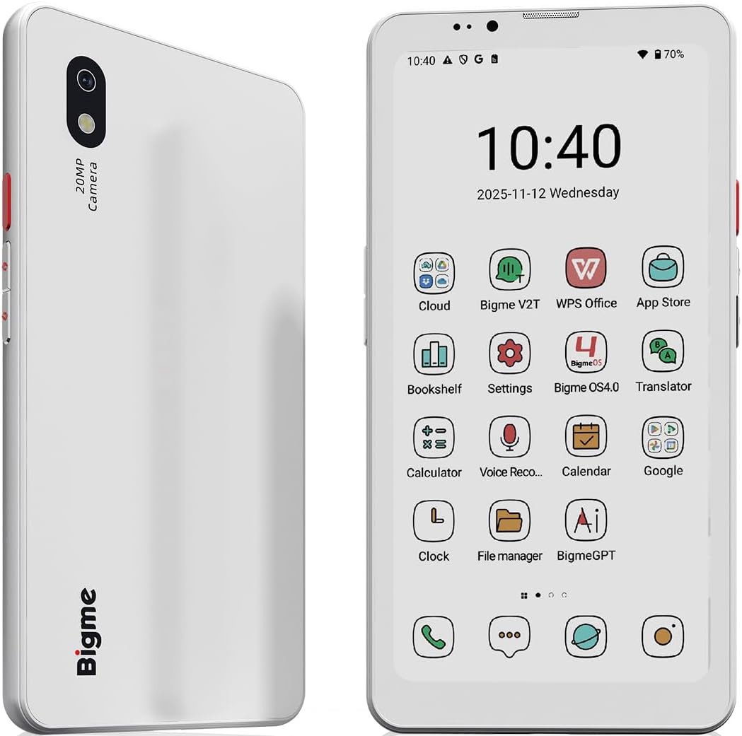 An official product render of the Bigme HiBreak Pro Color in white