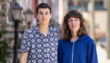 Elizabeth Shapiro (left) and her partner Christina Gesualdi at their home in Philadelphia. They had relied on the Council for Relationships for low-fee couples therapy and learned it was closing at their regular session last week.