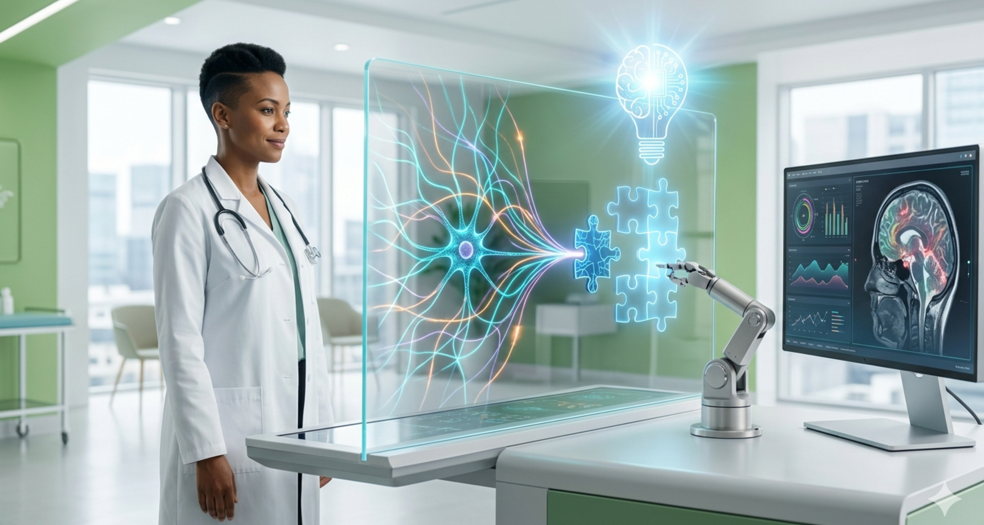 Doctor interacting with an AI model