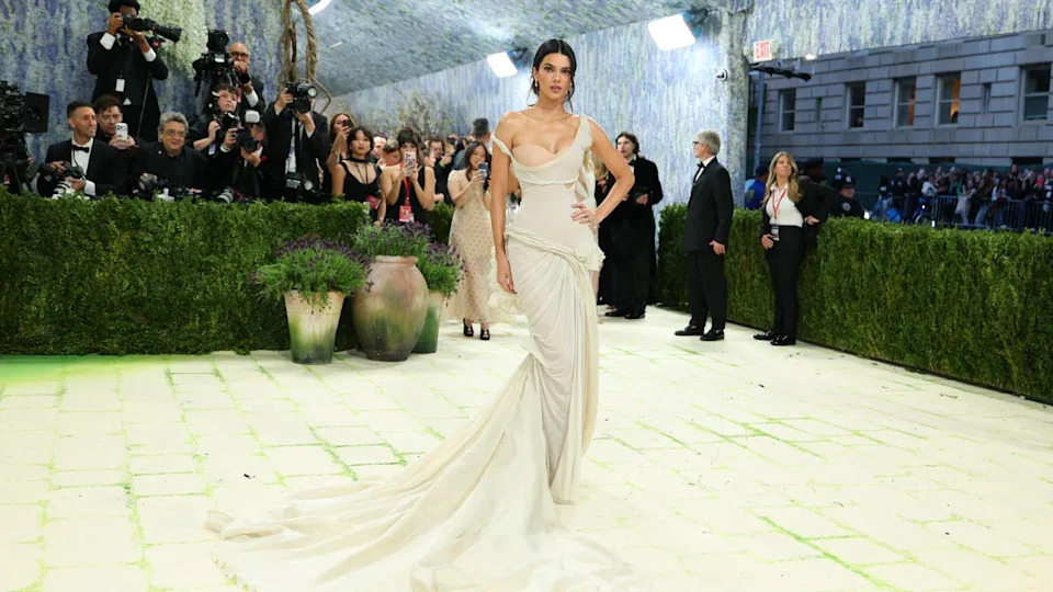 Kendall Jenner arrives for the 2026 Met Gala celebrating "Costume Art" at the Metropolitan Museum of Art, in New York, on May 4, 2026. ANGELA WEISS &sol; AFP via Getty Images