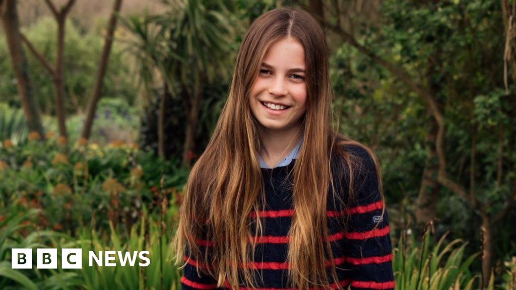 Princess Charlotte beams in new 11th birthday portrait and video - BBC