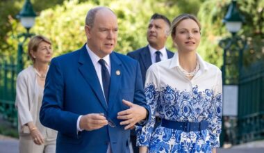 Princess Charlene Wore an Ocean-Themed Sara Roka Dress to a Marine Conservation Event in Monaco