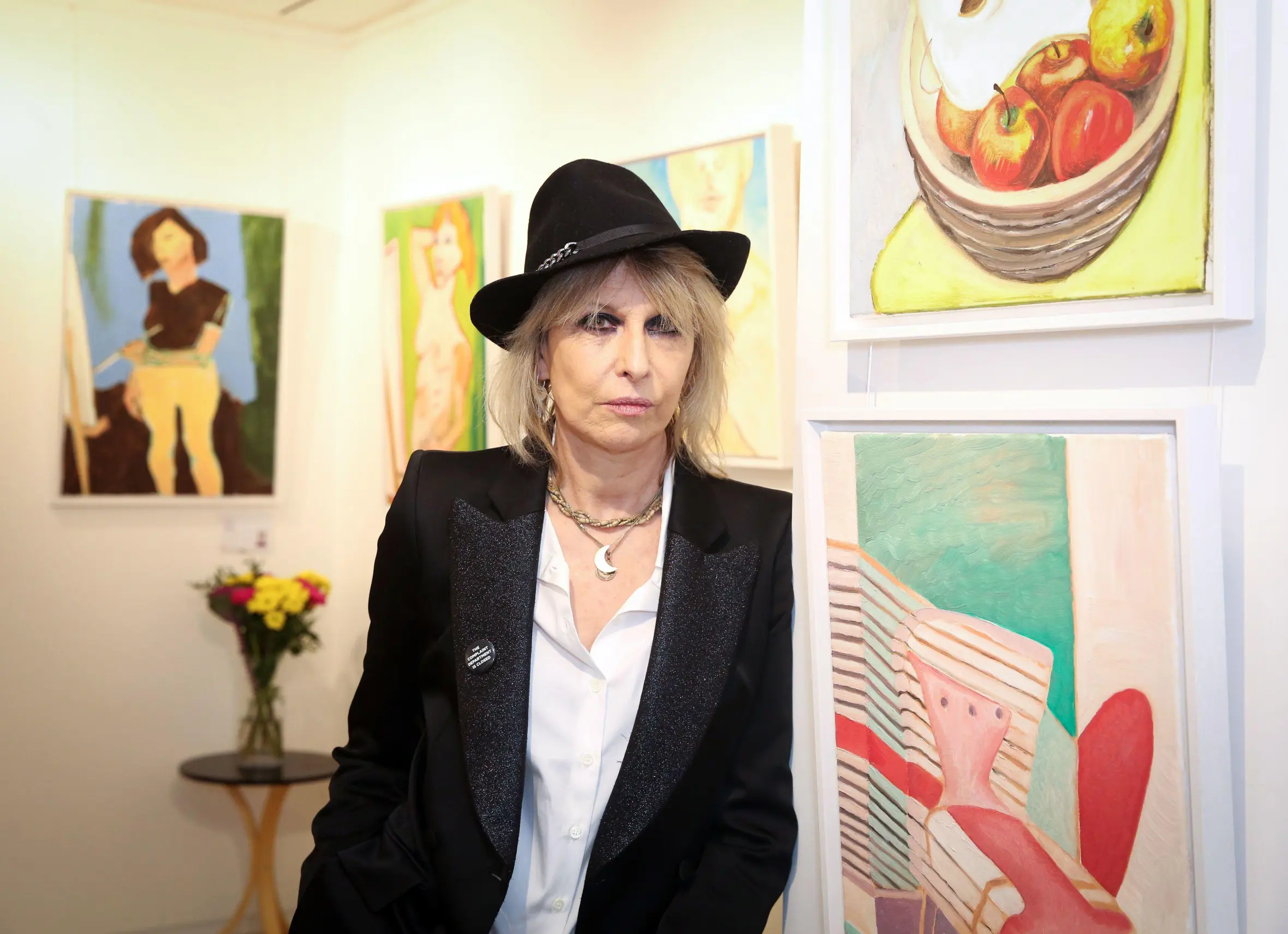 Chrissie Hynde at her book launch for "Adding the Blue" at the After Nyne Gallery.