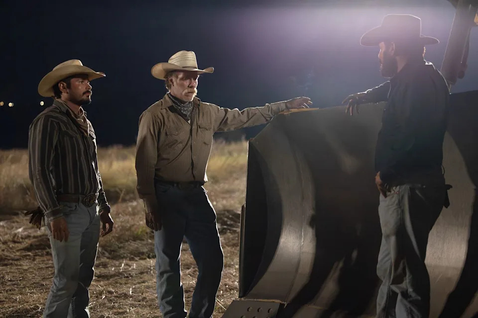 J.R. Villarreal as Azul, Marc Menchaca as Zachariah and Cole Hauser as Rip Wheeler in 'Dutton Ranch'Credit: Lauren Smith/Paramount+