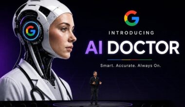 Patient using Google DeepMind AI for a virtual medical assessment