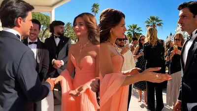Alia Bhatt meets Carlos Sainz at Cannes; Bollywood and F1 fans say 'They look cute together'- WATCH