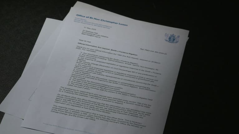 An Official Information Act request by research and legal director Dr Matt Hall.