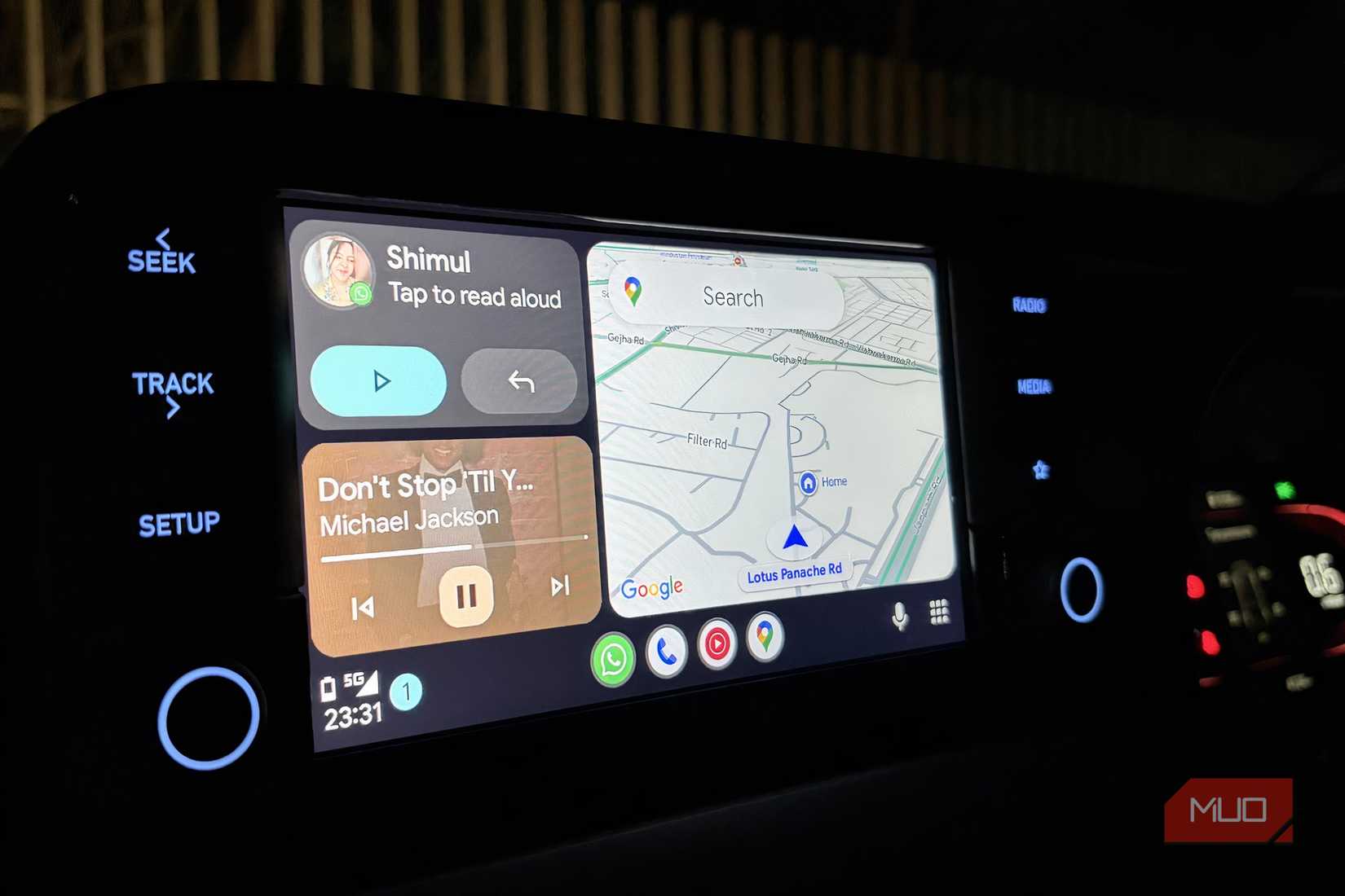 Android Auto on a car dashboard