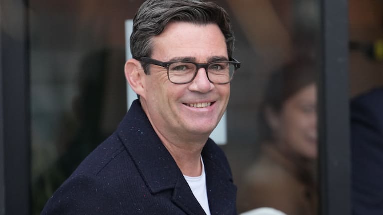 Andy Burnham, the Mayor of Manchester, arrives a fringe meeting during the annual Labour Party conference in Liverpool in 2025.