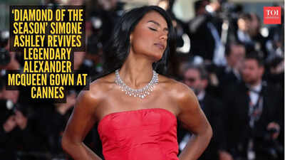 Simone Ashley looks like the true ‘Diamond of the Season’ in iconic red McQueen gown at Cannes