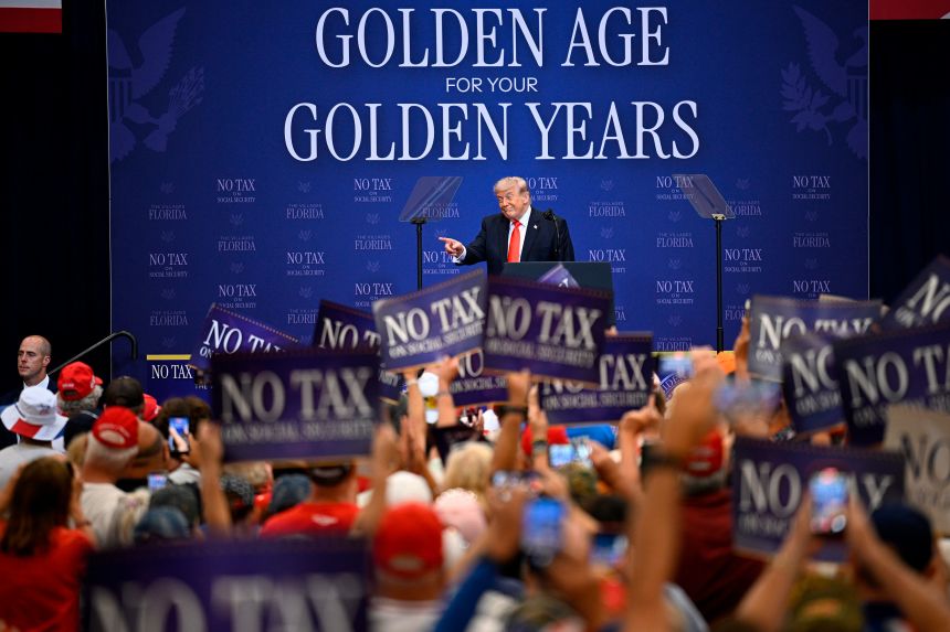 President Donald Trump speaks May 1, 2026, in The Villages, Florida.