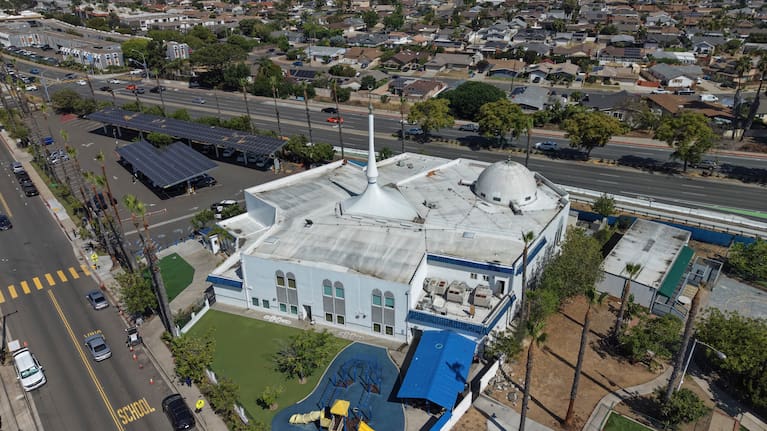 Aerial image of the Islamic Center of San Diego.