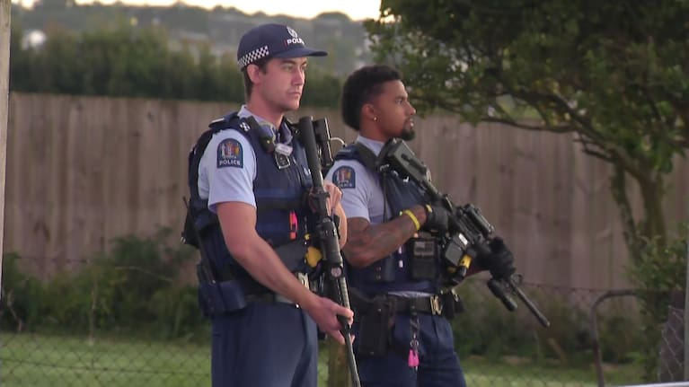 Armed police in Mt Wellington on May 26