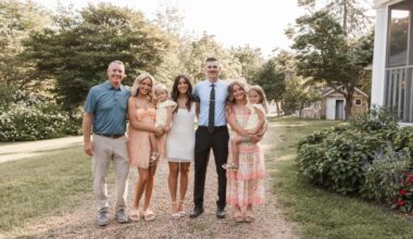 From left, Jeff and Katelyn Elser, and their kids, Cora, Lauren and her husband Easton, Emma and Ellie