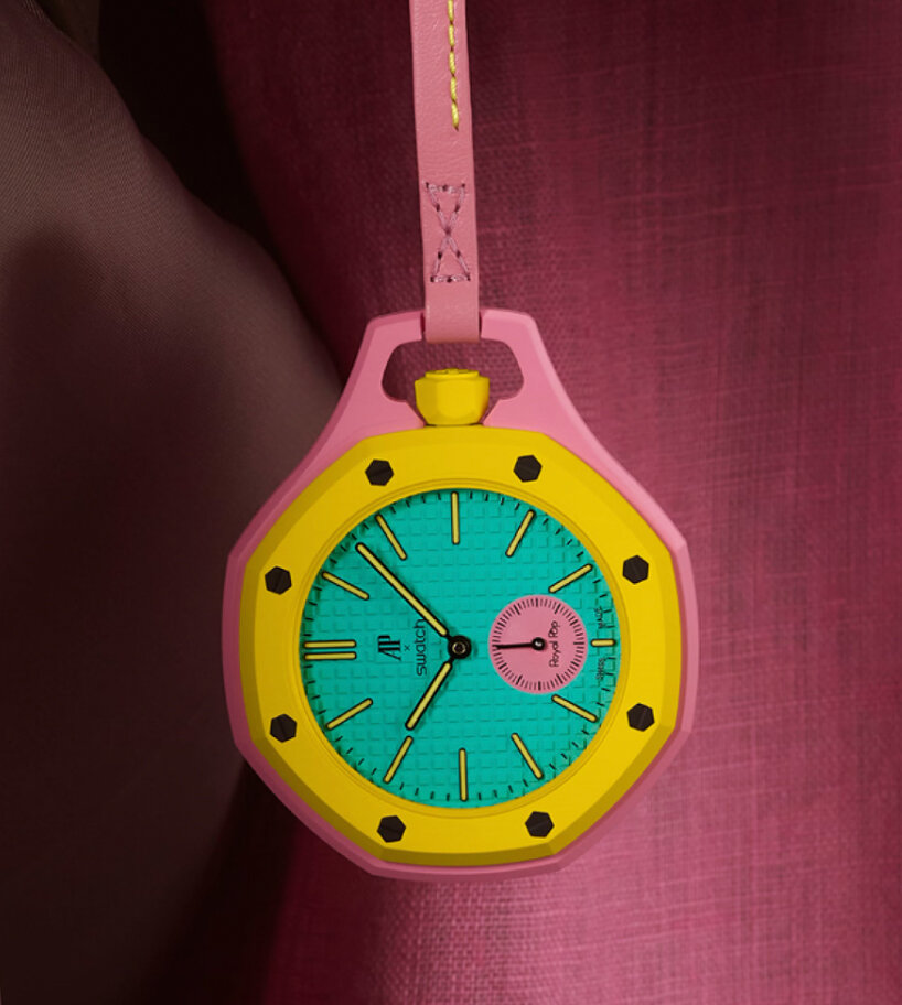 audemars piguet and swatch revive the pocket watch with a playful pop twist - 3