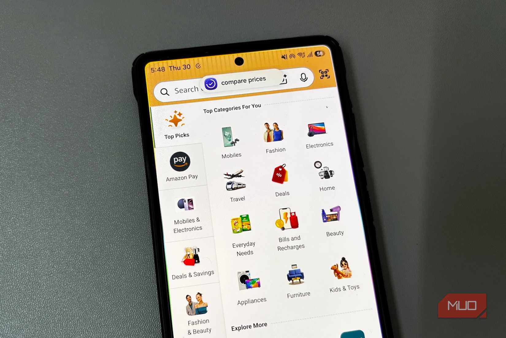 Bixby reminder appears inside Amazon