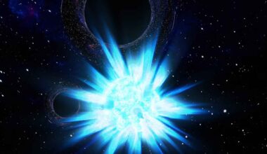 Illustration of black holes and gravitational waves linked to the newly detected forbidden mass gap in space
