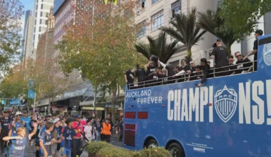 A-League champions Auckland FC take over Queen St in jubilant scenes