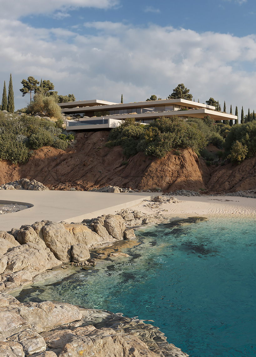 bold villa stretches horizontally across the hills of peloponnese in greece - 3