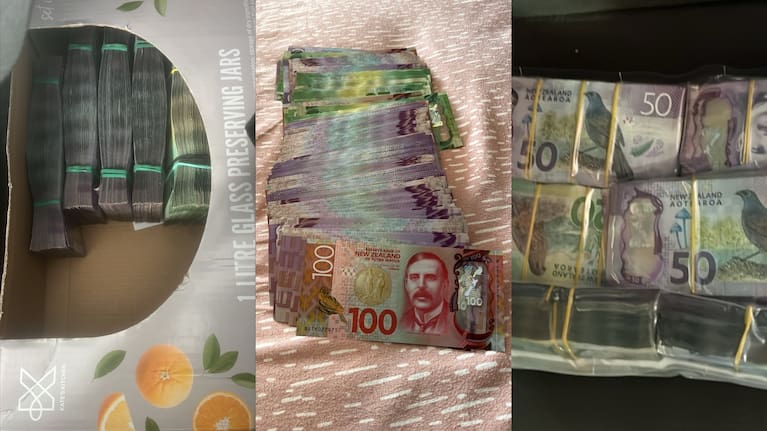 Bricks of cash believed to total more than $100,000 were uncovered in multiple search warrants.