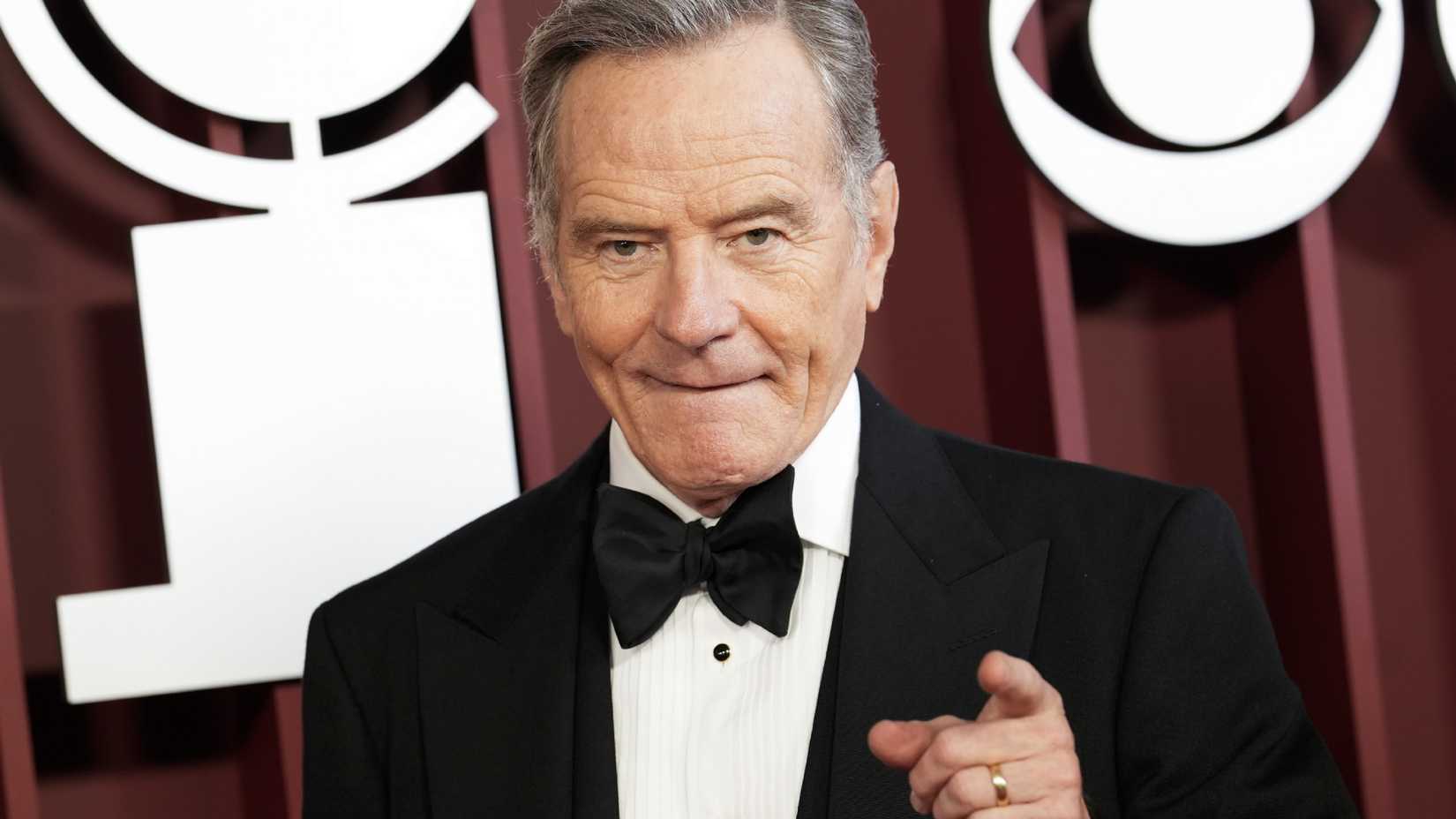 Bryan Cranston pointing at the camera at the 2025 Tony Awards