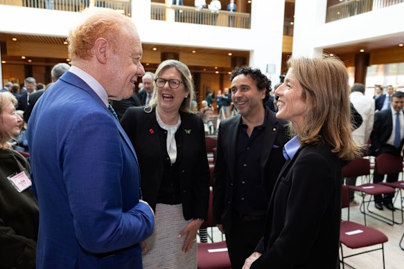 Anthony Pratt and former United States ambassador to Australia Caroline Kennedy (right) at Parliament House in Canberra in 2023.