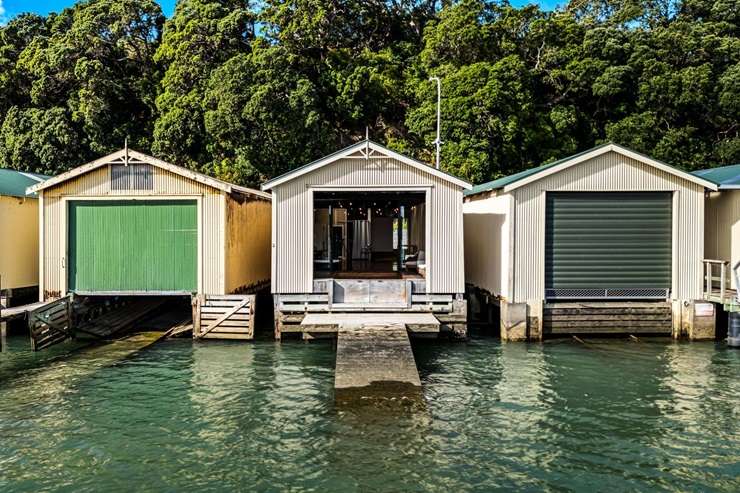 The boatshed at 11/1 Ngapipi Road in Orakei, Auckland, has been snapped up by a local couple looking for a place to store their water toys. Photo / Supplied