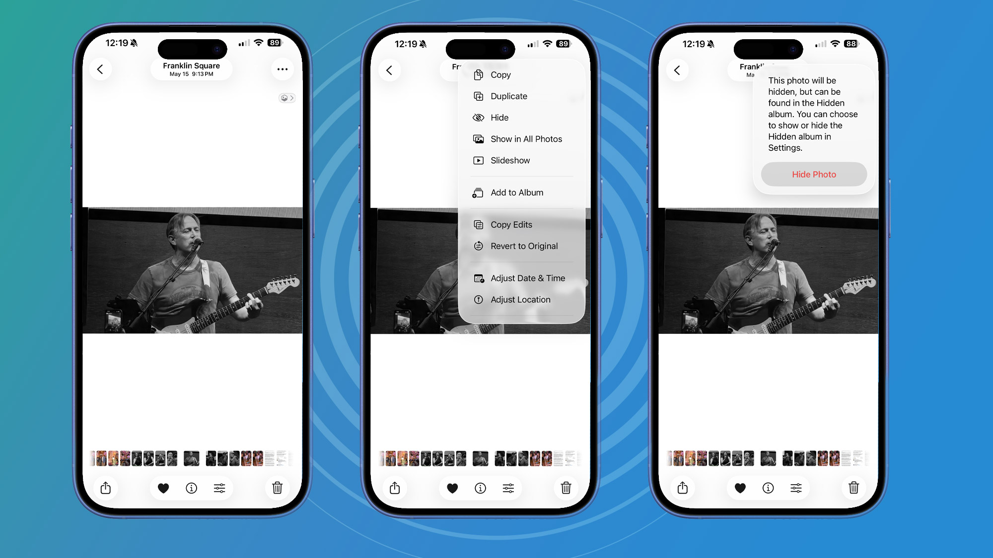 iPhone hide photos