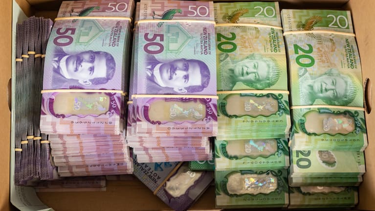 Cash seized by police in the raids.