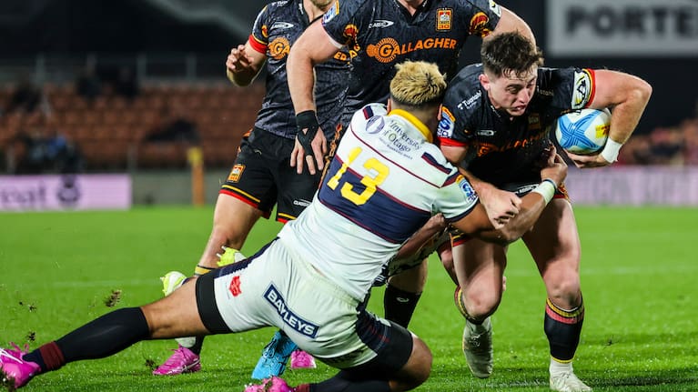 Chiefs' Josh Jacomb during the Chiefs vs Highlanders, Super Rugby Pacific match at FMG Stadium, Hamilton, New Zealand on Friday 15 May 2026. 
